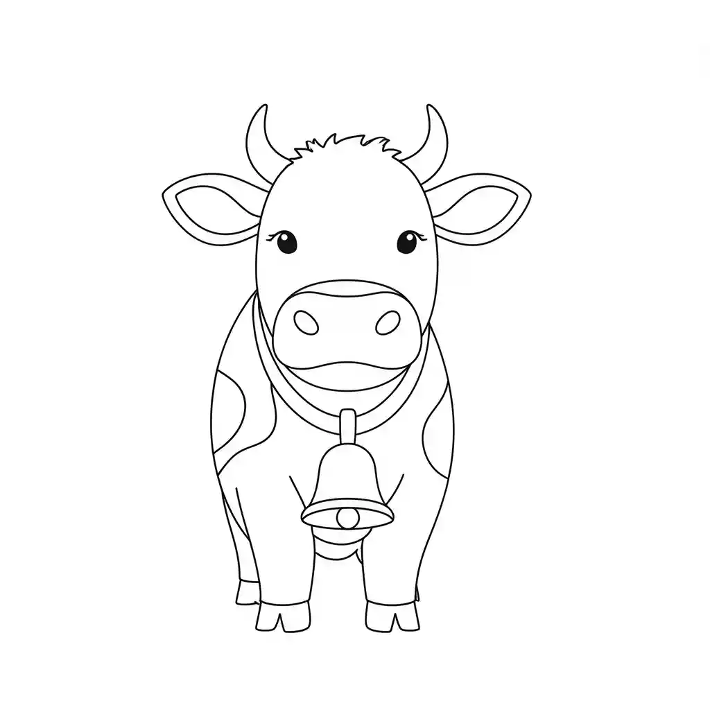 Cow Walking In A Flowered Pasture - Cow Coloring Pages - Free Printable 